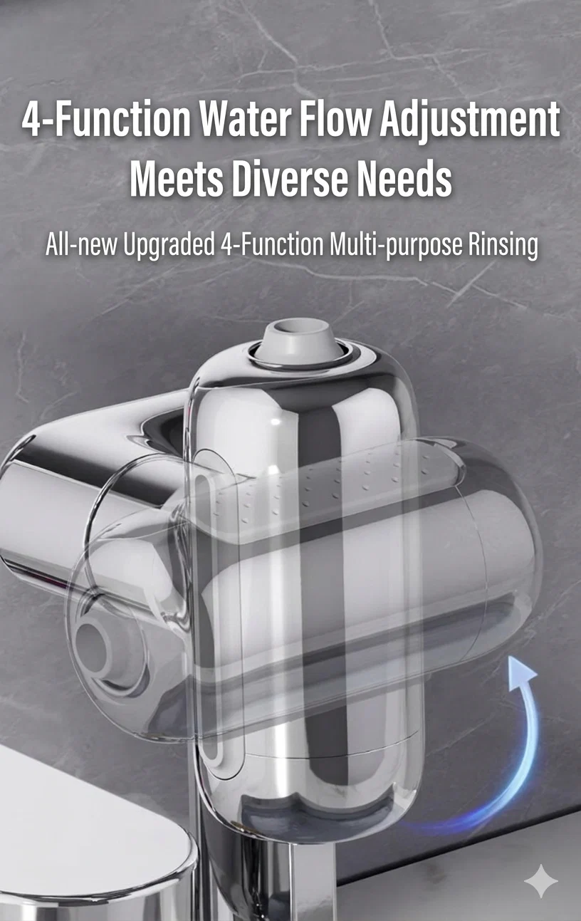 1080° Rotating Faucet Extender with Upward Facial Mist, 4 Water Modes & Built-In Filter - Image 8