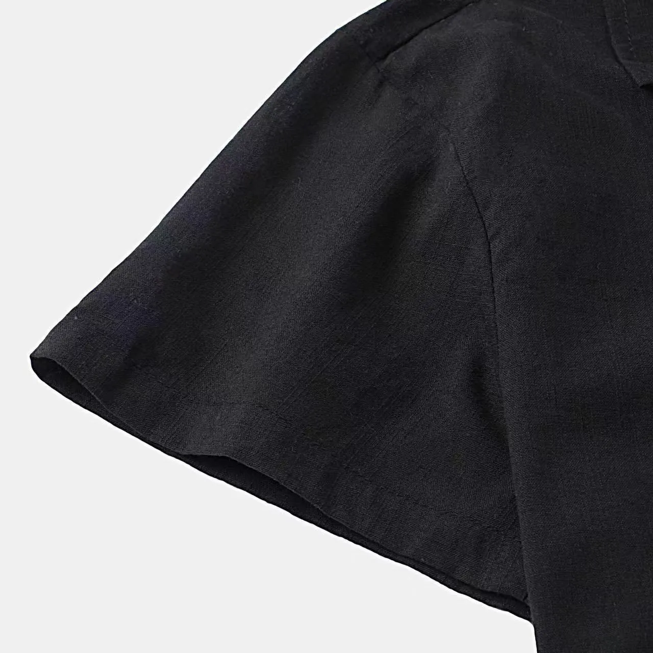 Linen‑Blend Lapel Shirt & Shorts Set for Men - Image 10